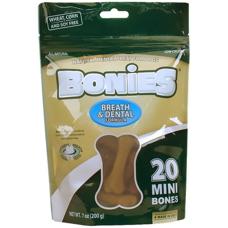 UPC: 0814087003683 | BONIES Natural Dental Health Multi-Pack MINI (20 Bones / 7 oz)