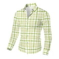 thumbnail image 6 of Txeol Plaid Button Down Dress Shirt for Men Long Sleeve Checkered Shirts Casual Lapel Plaid Work Tops Christmas Gifts,Beige,XXXL, 6 of 9