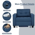 thumbnail image 6 of Pull Out Convertible Sleeper Sofa Bed Linen with Storage USB Port Cup Holder Side Pocket Pillow Adjustable Backrest, Blue, 6 of 11