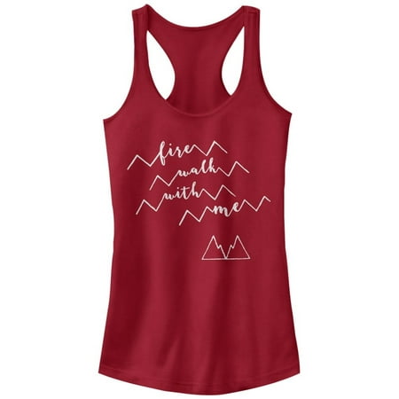 All Mountain Twin Tip Snowboard - Twin Peaks Juniors' Fire Walk With Me Mountain Racerback Tank Top