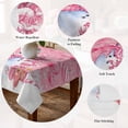 thumbnail image 5 of Pink Christmas Table Cloth Waterproof Tablecloths, Snowman Xmas Tree Ball Gifts Winter Tablecloth Dining Table Cover for Kitchen Party Tabletop Outdoor, Square Tablecloth 60x60 Inch, 5 of 9