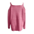 thumbnail image 4 of Wovix Womens Oversized Sweater Solid Color Off The Shoulder Pullover Long Sleeve Sweaters Cable Knit Striped Tops Trendy Casual Loose Tops For Daily, 4 of 5