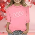 thumbnail image 2 of PMVFHDE Hauts d'Été Tendance T-Shirts pour Fille Manches Courtes T-Shirts Graphiques pour Fille Imprimé Saint-Valentin Fonctionnel Col Rond Manches 3/4 T Rose, 13-14 Ans, 2 of 4