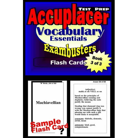 Accuplacer Test Prep Vocabulary Review--Exambusters Flash Cards--Workbook 3 of 3 - (Best Way To Study For Vocabulary Test)