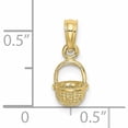 thumbnail image 2 of 10K Yellow Gold 3-D Mini Basket Charm (8.15 X 6.5) Made In United States -Jewelry By Sweet Pea, 2 of 5