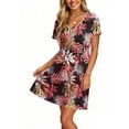 thumbnail image 3 of UVN Summer Dresses for Women Boho Floral Print Midi Dresses Casual Short Sleeve U Neck Beach Sundress with Pockets, 3 of 9