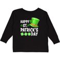 thumbnail image 3 of Inktastic Happy St. Patrick's Day Green Hat and Clovers Boys or Girls Long Sleeve Toddler T-Shirt, 3 of 5