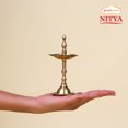 thumbnail image 3 of Shubhkart Solid Brass Oil Lamp Kerla Samai for Home Puja, Small, 3 of 5