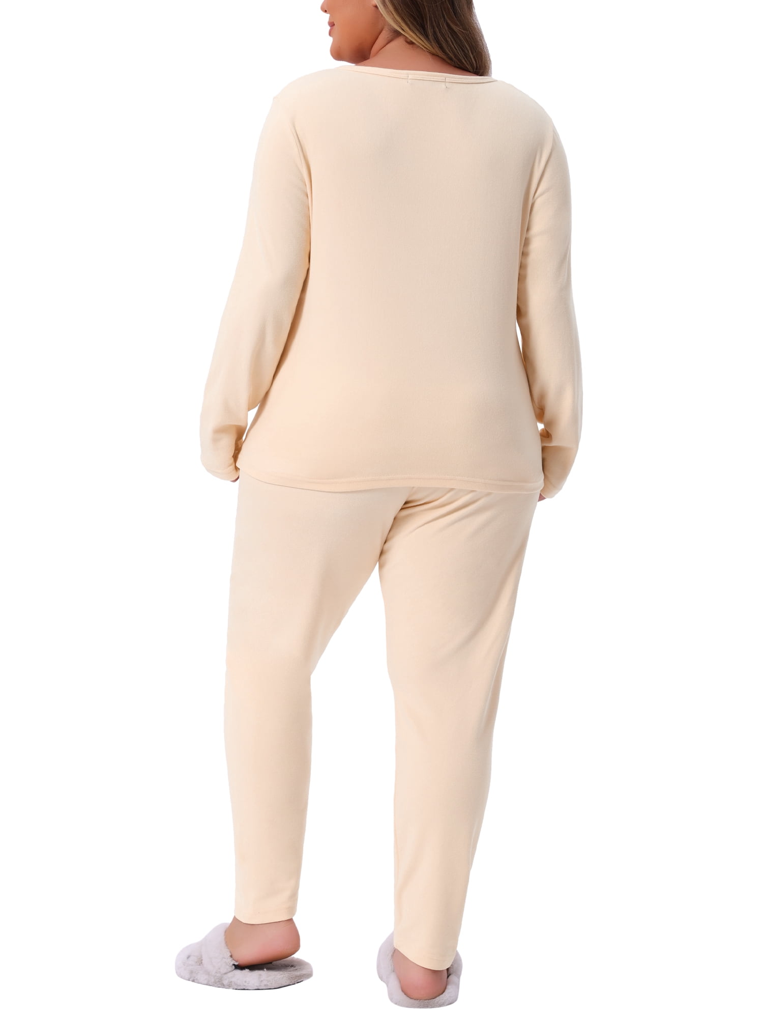 DARING DIVA Women's Plus Size Soft Long Sleeve Pajamas Set 2X White