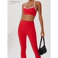 thumbnail image 4 of PISONIC 2pcs Women's High-Waisted Yoga Running Gym Set - Quick-Dry Breathable Workout Outfits with Cross-Back Strap Sports Bra & Leggings, 4 of 11