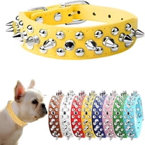 GASTROPOD Spiked Dog Collar, Studded Dog Collar PU Leather Mushrooms Rivet Spike Collar for Training Small Medium Large Dogs and Cats