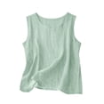 thumbnail image 3 of Adeawade Tank Tops For Women Sleeveless Lightweight Loose Fit Camisole Top Summer Round Neck Basic Tank Blouse Retro Vest Tops Green 5Xl, 3 of 3