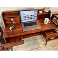 thumbnail image 3 of Solid Acacia Desk with Charging Station Mahogany, 3 of 5