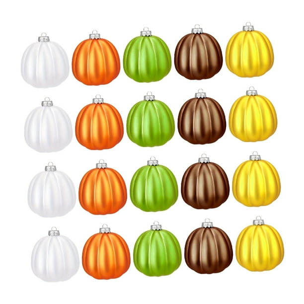 Adornos colgantes de calabaza, decoración de Halloween, adorno de calabaza artificial Paquete de 20