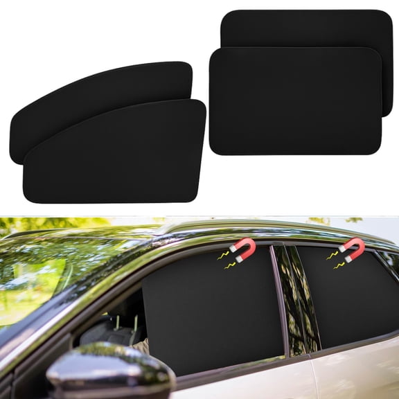 ASTRAEA 4PCS Magnetic Car Window Sun Shade, Front Rear Car Side Window Privacy Curtains Covers, 100% Block Light UV Protection for Baby Sleeping