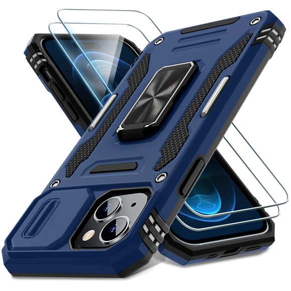 Funda de teléfono DEERLAMN para iPhone 15 de 6.1 pulgadas con funda de cámara deslizante