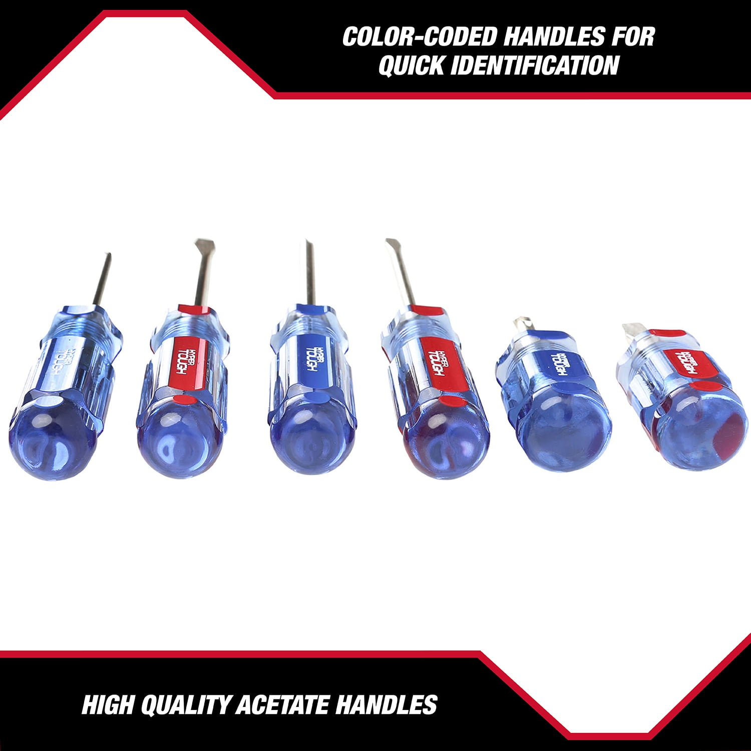 Hyper Tough 6-Piece Phillip and Slotted Screwdriver Set with