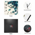 thumbnail image 2 of Peacock Feather Wooden Wall Clock Silent Non Ticking, Teal Ethnic Rustic Farmhouse Elegant Square Wall Clocks Battery Operated, Decor Clock for Home Office, Living Room, Kitchen, 12 Inch, 2 of 9