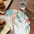 thumbnail image 3 of Coastal Ocean Round Placemats Set of 4 for Dinning Tables,Heat-proof Braided Table Mats 13 Inch,Summer Beach Coral Starfish Seagrass Washable Place Mat for Kitchen Restaurant Party Table Decor, 3 of 9
