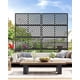thumbnail image 3 of QinaQin Panel de privacidad metálico independiente de 72 x 40 pulgadas para patio, diseño resistente al óxido y al clima, cerca decorativa para exterior, 3 of 8