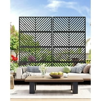 Kojooin 72" H × 40" W Metal Privacy Screen Freestanding for Outdoor Patio - Heavy-Duty Rust-Resistant Decorative Fence Panel | Weatherproof Design | Patio Privacy Screen