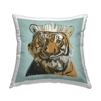 Stupell Industries Royal Tiger Portrait Decorative Printed Throw Pillow Design by Amelia Noyes