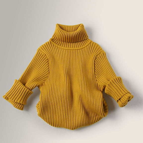 GigrtiJin Infant Toddler Baby Girl Boy Knit Sweaters Long Sleeve Turtleneck Pullover Tops Fall Winter Clothes