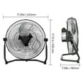 thumbnail image 6 of KFFKFF Ground Fan, Trio Velocity Intensity 14 Inch Industrial Grade Fan, 2400 CFM 360° Flexible Orientation 19.69 ft/sec Air Circulation Robust Metallic Fan, Suitable for Residence, Fitness Center, 6 of 9