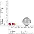 thumbnail image 3 of Gem Stone King 18K Yellow Gold Plated Silver Red Created Ruby and Pink Created Sapphire Earrings for Women | 3.23 Cttw | Gemstone July Birthstone | Heart Shape 4MM, 3 of 3