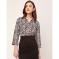 thumbnail image 2 of Moomaya Long Sleeve Shirt Collar Printed Top - Women's Stylish Georgette Top, 2 of 9