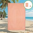 thumbnail image 1 of Toalla de playa de rayas con flecos y mochila, accesorio de baño grande, bordado disponible, toallas de playa de algodón., 1 of 7