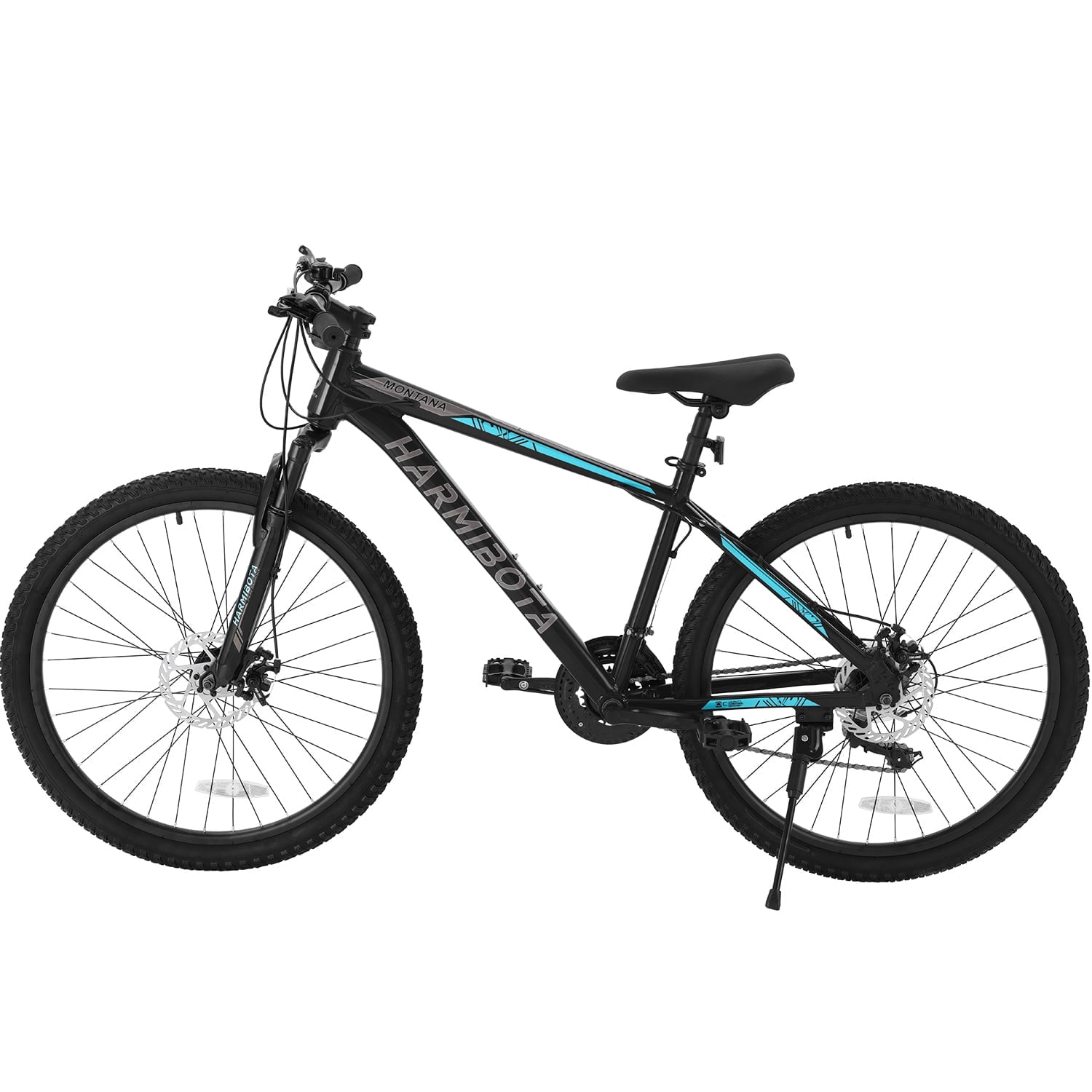 26" Mountain Bike, Aluminum Mountain Bike for Adult with Disc Brakes & Suspension, Black