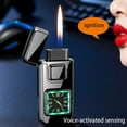 thumbnail image 3 of Multifunctional Creative Lighter with Integrated Watch, Voice-Activated Dual-Fire Lighter, Five-Mode Ignition, Reusable Smart Lighters, for Men, Father, Husband, 3 of 7