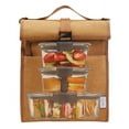 thumbnail image 4 of OMH Organize My Home Insulated Roll Down Lunch Bag With Shoulder Strap-Tan, 4 of 7