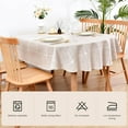 thumbnail image 4 of Lattice Oval Tablecloth 60 x 84 Inch Rustic Farmhouse Brown Checkered Table Cloth Cotton Linen Heavy Duty Fabric Embroidery Table Cover for Kitchen Dining Tabletop Decoration, 4 of 6