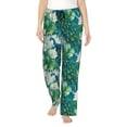 thumbnail image 1 of Balery Peacock And Flowers Pantalones de pijama para mujer, pijamas ultraligeros, pantalones de estar por casa-3X-Large, 1 of 6