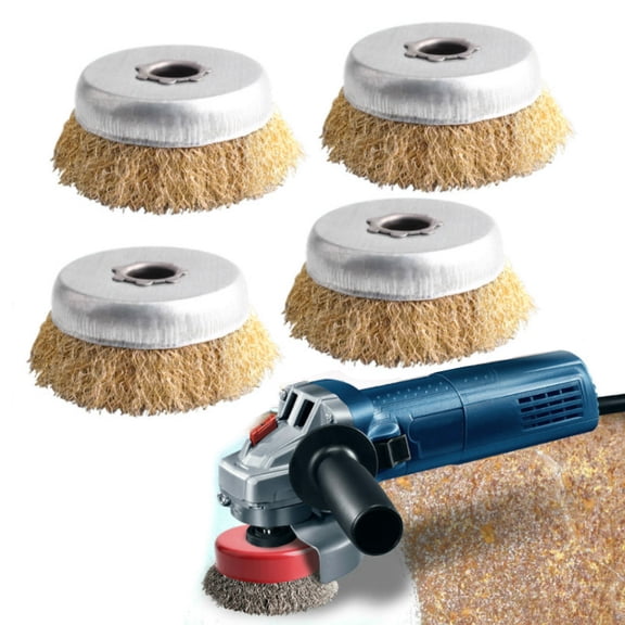 5pcs Grinding Wire Cup Brush Crimped Tempered Steel Bristle Steel Wire Wheel Brush Angle Grinder Polishing Tool 3 inch