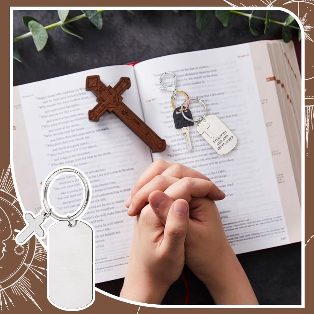 30Pcs Engravable Metal Keychain Blanks Stainless Steel Tags Metal Keychain Blanks Stainless Steel Blank Dog Tags DIY Name Tag for Craft Decorative Unfinished Hanging Tag
