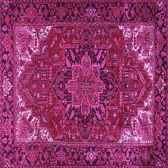 Ahgly Company Indoor Square Persian Pink Traditional Area Rugs, 3' Square