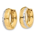 thumbnail image 2 of 14K Two-Tone Gold Earring Hinged Huggie Women'S 15 mm 16, 2 of 4