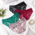 thumbnail image 2 of huanledash Women Underwear Breathable Triangle Low Waist Lace Hollow Out Daily Wearing Women No Trace Briefs for Everyday Wear, 2 of 8