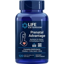 Life Extension Prenatal Advantage Supplement - Comprehensive Prenatal Vitamin - Gluten-Free, Non-GMO - 120 Softgels