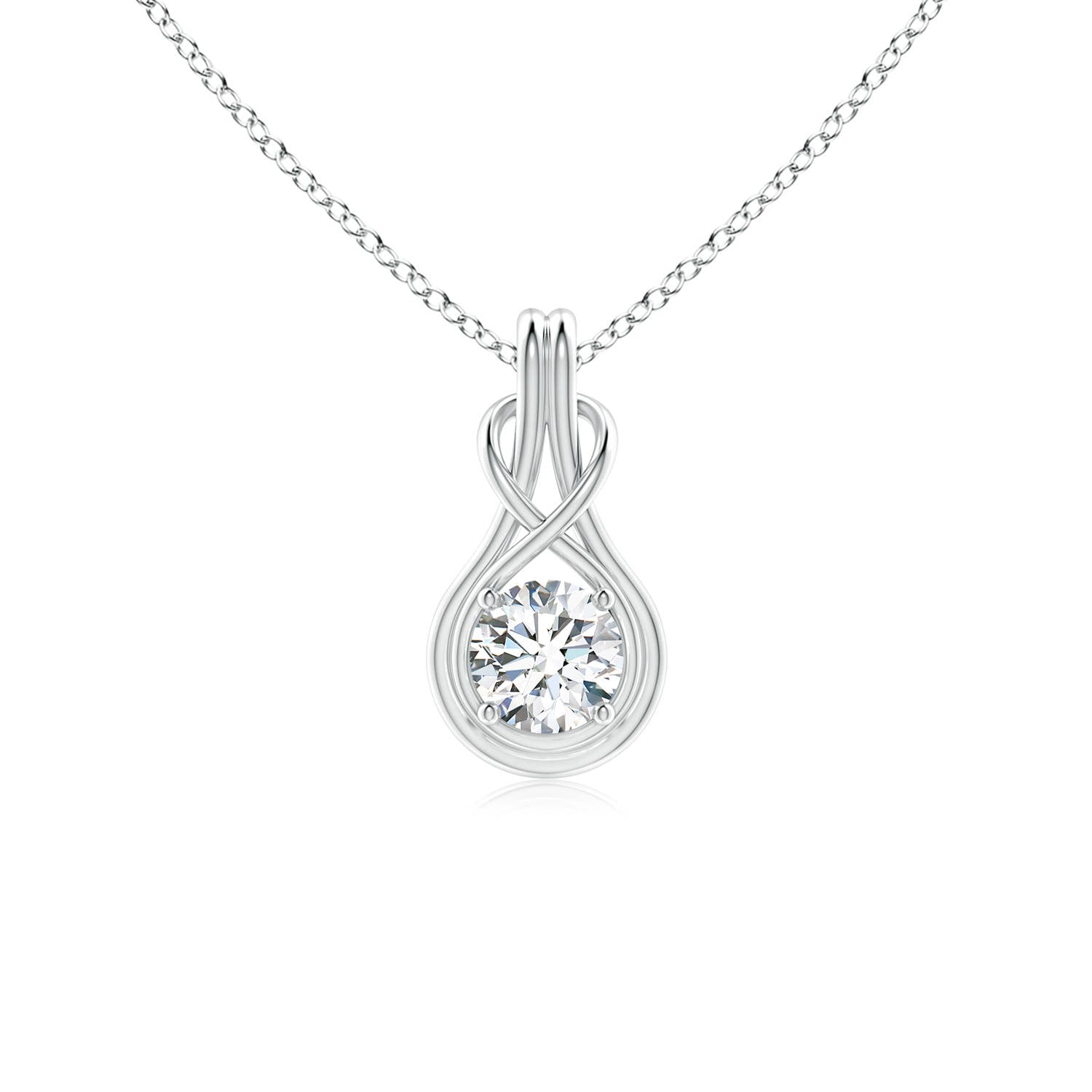 Angara Lab Grown Diamond Infinity Pendant Necklace in 925 Sterling Silver for Women - April Birthstone Jewelry | Round 0.5ct Lab Diamond Necklace
