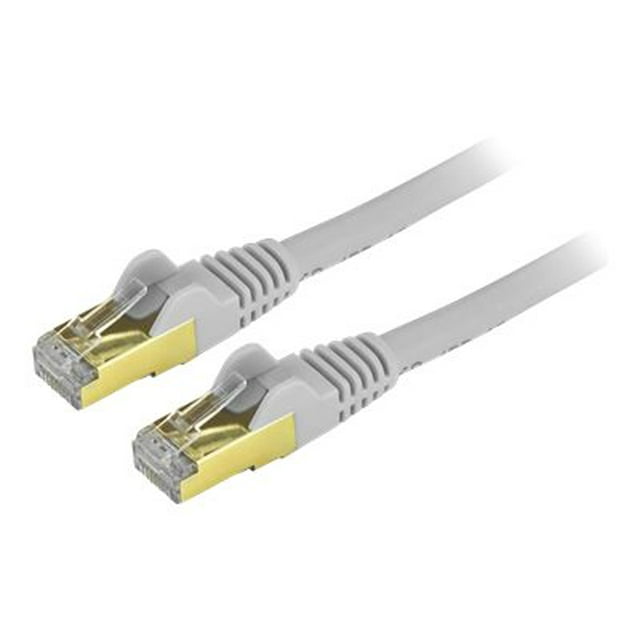 StarTech.com Câble Ethernet CAT6A de 35 Pi, Cordon de Pose PoE RJ45 Sans Accroc 10 Gigabit Blindé, CAT 6A 10GbE STP Câble Réseau avec Soulagement des Taches, Gris, Testé par Fluke/câblage Certifié UL/Tia - Catégorie 6A - 26AWG (C6ASPAT35GR) - Câble de Pose - RJ-45 (m) vers RJ-45 (m) - 35 Pi - STP - CAT 6A - Moulé, Sans Accroc - Gris