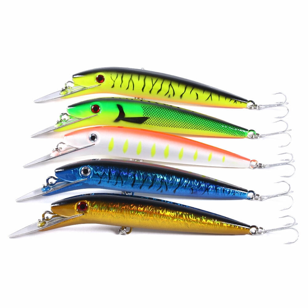 5pcs/set 20cm/45g Trolling Bait Minnow Fishing Lure Bass Swimbait Tackle Wobbler
