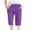 Purple, variant on ZKCCNUK Shorts for Women Casual Solid Color Waist Elastic Loose Straight Wide Leg Half Shorts Pants with Pocket S-3XL