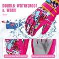 thumbnail image 2 of Toddler Women Mens Snow Gloves Kids Waterproof Winter Warm Thermal Ski Snowboard Ladies Glove, 2 of 7
