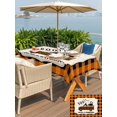 thumbnail image 4 of Outdoor Tablecloth with Umbrella Hole and Zipper, Halloween Rectangle Table Cloth 60x84 Inch Waterproof Tablecloth, Spooky Horror Truck Black Cat Orange Plaid Picnic Table Cover for Patio Camping, 4 of 7