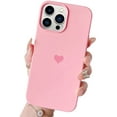 thumbnail image 1 of IBAOLEA Compatible with iPhone 13 Pro Max Case Cute for Women Girls Pink Heart Slim Liquid Silicone Pretty Protective Phone Case for iPhone 13 Pro Max 6.7 INCH Pink with Glass Screen Protector, 1 of 8