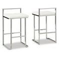 thumbnail image 2 of Signature Design by Ashley Madanere Contemporary Tall Upholstered Stool with Metal Frame, 2 Count, White & Chrome, 2 of 9